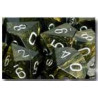 Polyhedral 7-Die Set Leaf Black Gold/silver