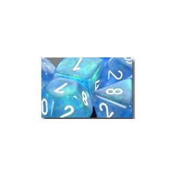 Borealis Sky Blue/white 16mm d6 (12 Dice)