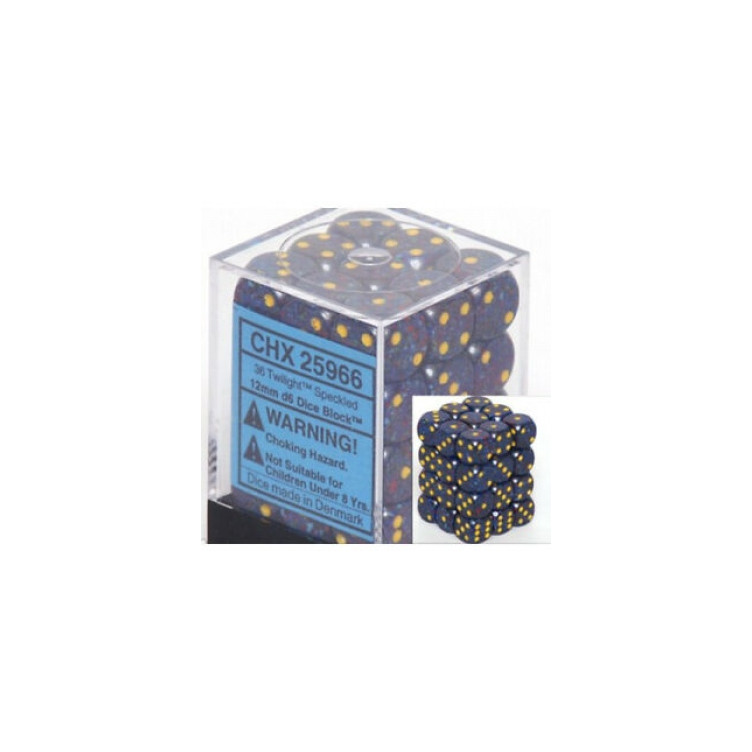 Speckled 12mm d6 Dice Blocks with Pips (36 Dice) - Twilight