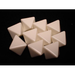 Opaque Polyhedral White Blank 8-sided dice (10 unid)