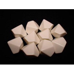 Opaque Polyhedral White Blank 10-sided dice (10 unid)