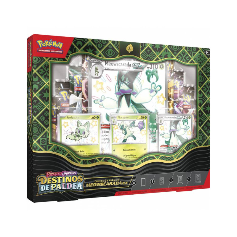 Pokémon:Destinos de Paldea: Premium Meowscarada ex (Castellano)